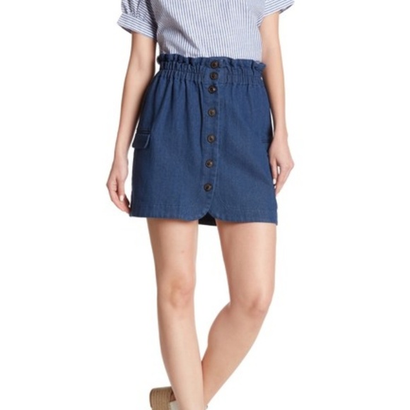 Anthropologie Mo:Vint Button Down A-Line Skirt - Picture 5 of 7